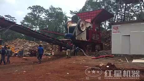 印尼时产150吨河石江南在线手机版（大中国区）-小型河沙粉碎机生产线现场视频