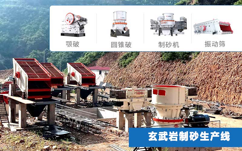 江南在线手机版（大中国区）厂家承建的玄武岩制砂生产线安装现场