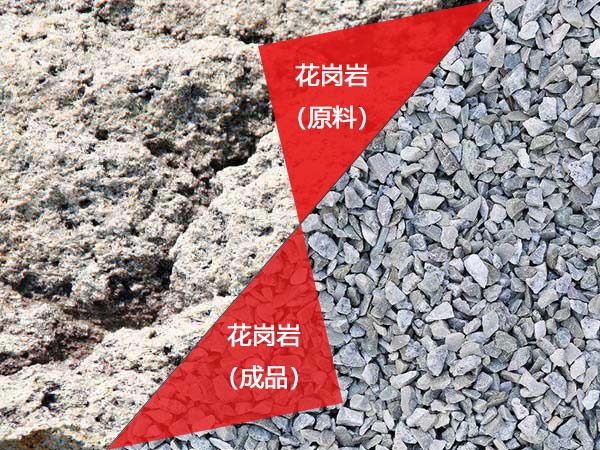 花岗岩加工前后